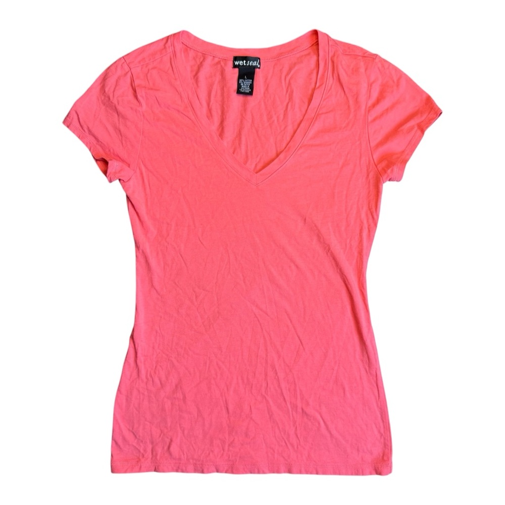 Wet Seal Hot Pink Short Sleeve Tee Size L